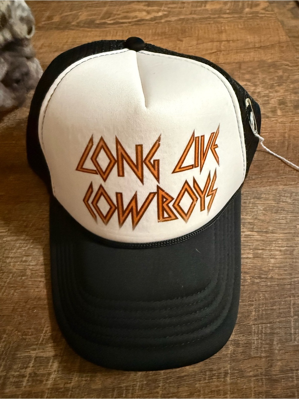Long Live Cowboys Black & White Trucker Hat Western Snapback